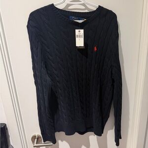 Ralph Lauren Men's Navy Cable-Knit Sweater
